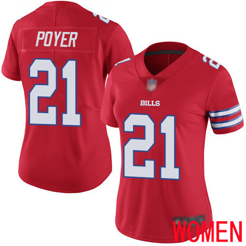 Women Buffalo Bills #21 Jordan Poyer Limited Red Rush Vapor Untouchable NFL Jersey->women nfl jersey->Women Jersey